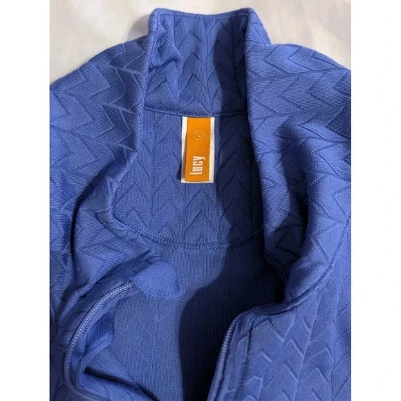 Lucy Athletic Jacket Womens L Blue Full Zip Yoga Running Lightweight Pockets - Picture 4 of 9